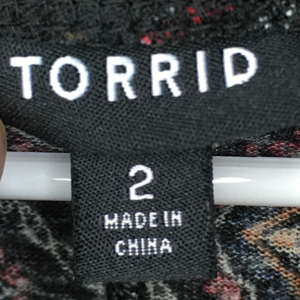 TORRID Black Geo Knit Open Drape Cardigan, Plus Size 2X - Picture 8 of 9